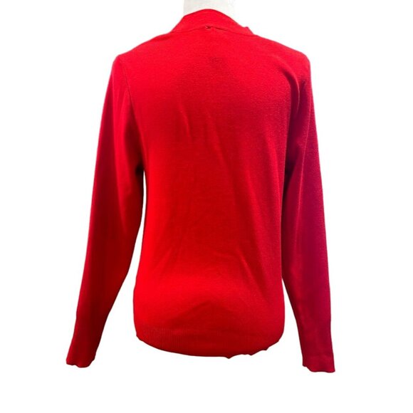 Ady P Womens‎ Red Cutout Long Sleeve Sweater Medium - Picture 6 of 7